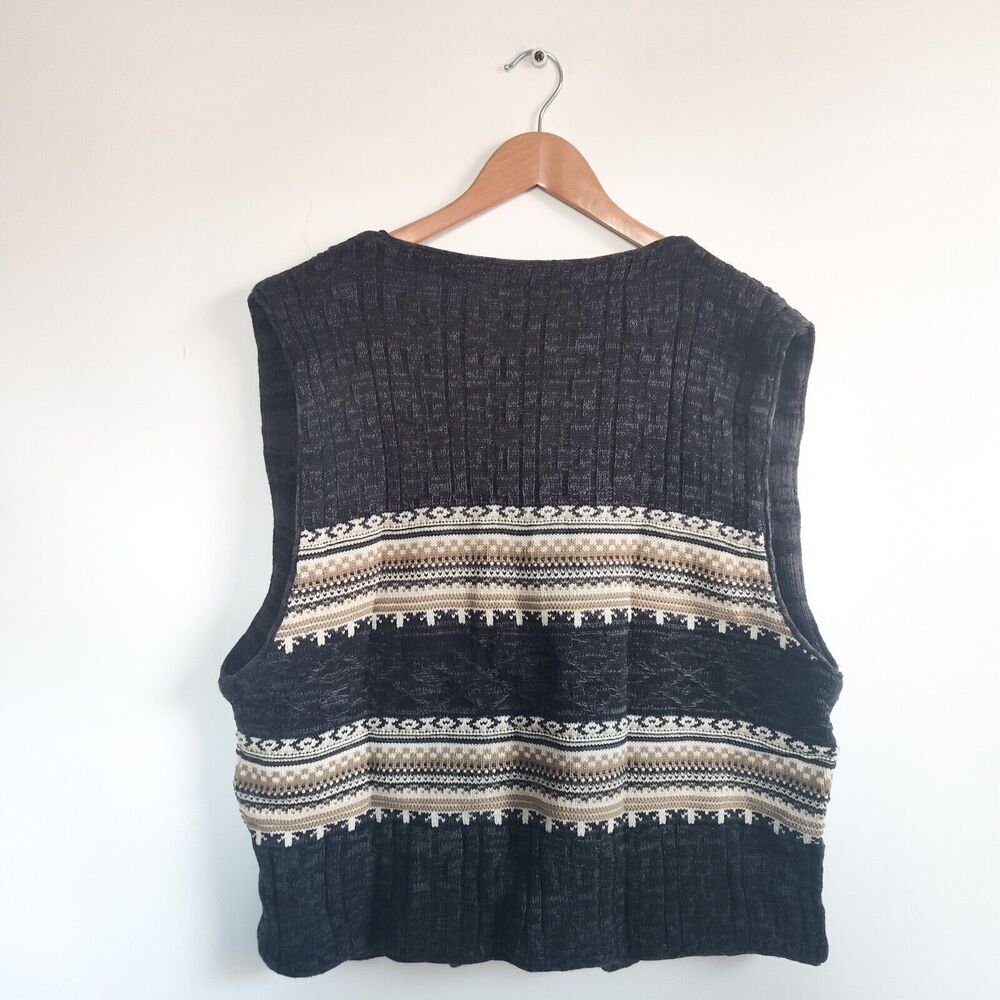 Vintage‎ Croft Barrow Cosby Grandpa Geometric Classic Cotton Sweater Vest XL Vtg - Picture 6 of 9